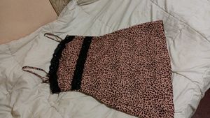 leopard printed pink string mini dress