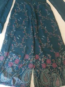Embroidered Teal Kurta with Palazzo Pants
