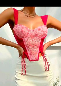 pink floral corset