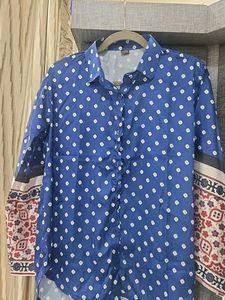 Stylish Blue Polka Dot Kurta