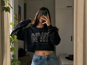 Black Cropped Sweatshirt