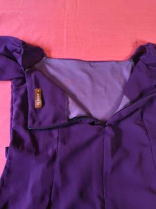 Purple Puff Sleeve Dress