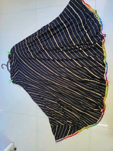 #Navratri Stylish Black &amp; Gold Striped Lehenga Set