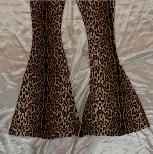 Y2K Leopard Print Flared Pants