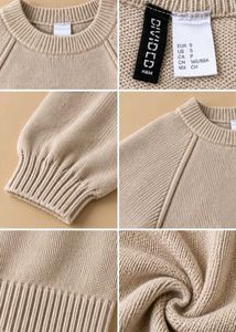 GREY CROPPED CREW NECK KNIT SWEATER WITH RIBBED
