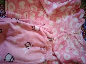Cute Pink fur Pajama Set