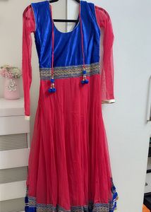 Beautiful Pink and Blue Velvet Wedding Suit Set