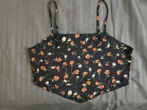 Cute Floral Print Crop Top