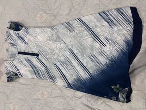 Blue Floral Print kurta