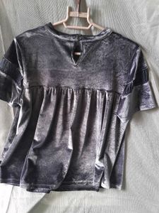 Dark Purple Velvet Tunic Top
