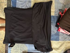 H&amp;M Black Off-Shoulder Gathered Top