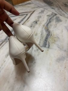 Mango White Heels