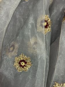 Maroon Velvet Choli With Organza Lehnga
