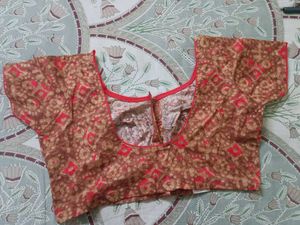 Red Border blouse