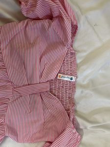 Chic Pink Striped Puff Sleeve Top