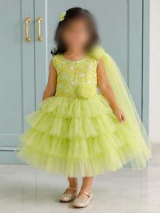 Girls' Lemon Yellow Tulle Party Dress