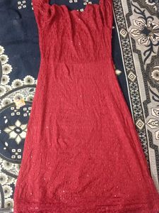 red colour long top