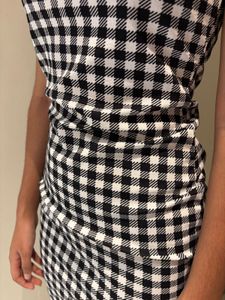 Black and White Gingham Mini Dress