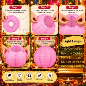 Pink Paper Lanterns - Pack of 1
