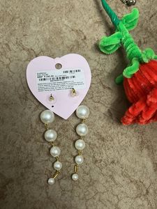 Elegant Pearl Drop Earrings moti work