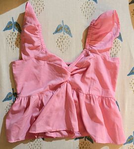 Cute Pink Peplum Top