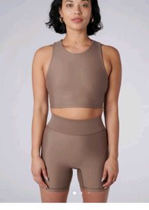 Outfyt Padded Crop Top – Size S – Brown