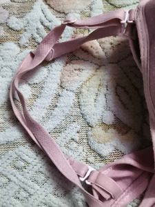 Comfortable Pink Lace Trim Bra