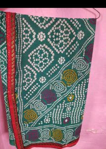🌼Beautiful Teal Bandhani Saree🌼