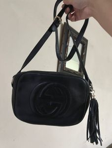 Gucci black leather crossbody bag