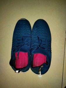 Blue Knit Sneakers
