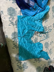 Blue Silk Saree with Brocade Blouse