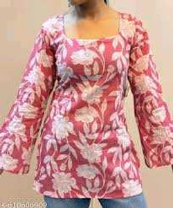 Pink Floral Print Corset Kurta