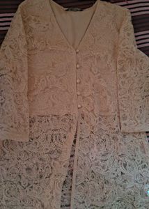 Elegant Lace Overlay Top baby pink