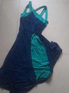 Stylish Two-Tone Maxi Dress