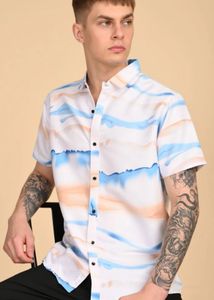 Men's Abstract Print Short Sleeve Shirt