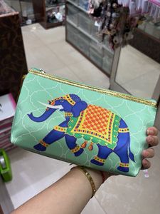 Boho Elephant Print Pouch Bag any1