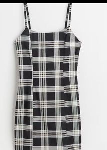 Black & White Plaid Mini Dress
