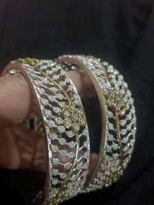 AD Leaf Design Bangles - Set of 2