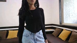 Black Textured Long Sleeve Crop Top