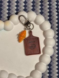 Cute Croissant & Cutting Board Keychain