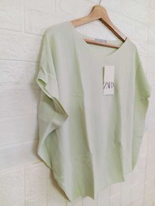 Mint Green V-Neck Relaxed Fit Tee