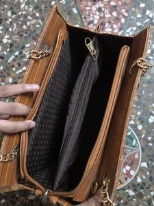 Stylish Brown Striped Shoulder Bag