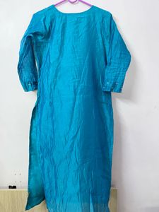 Beautiful Teal Kurta with Intricate Embroidery