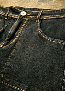 Dark Wash Cargo Jeans
