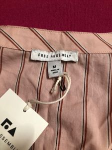 Free Assembly Striped Button-Up Top
