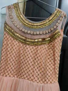 Elegant Peach Embellished Gown
