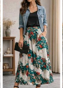 Bohemian Floral long skirt