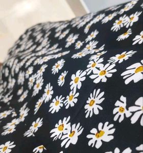 Black Daisy Print Mini Dress