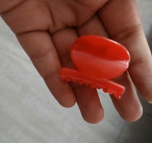 Glossy Red Mini Hair Claw Clip for Girls & Women