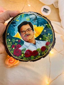 Customized Portrait On Wooden Slice